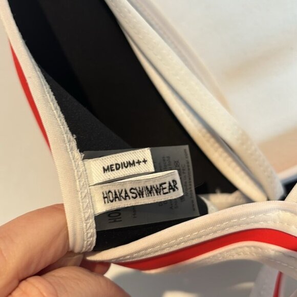 HOAKA Hawaii Red/white set cheeky board set bikini size M/L - Picture 11 of 13